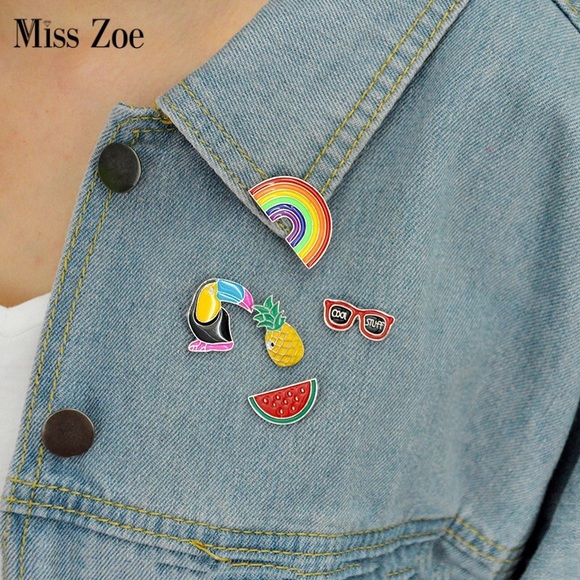 🌞5 pcs. Summer Tropical Beach Enamel Pin Set🌻 - Picture 6 of 6